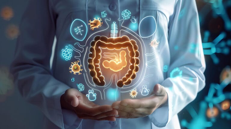 imagery conveying leaky gut prevention, possibly through images