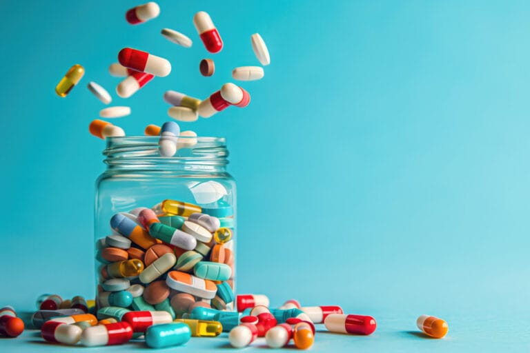 close up medicine pill for painkiller. pharmacy background conce